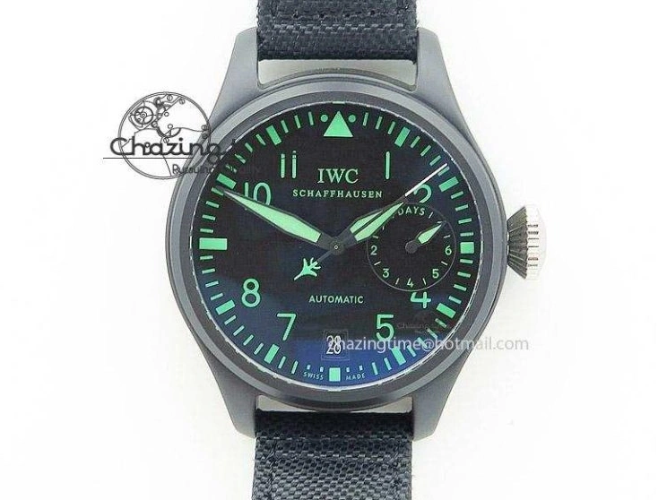 MIROTIME 1222 Pilot IW326901 Real Ceramic MK 1:1 Best Edition Black Dial On Nylon Strap MIYOTA FastDry 7126